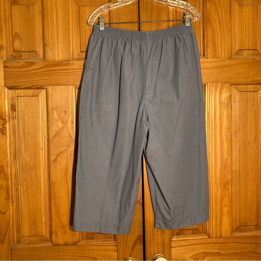 EUC Blair Vintage 90s Pull On Capri Pants Elastic Waist Blue Women's Size 14